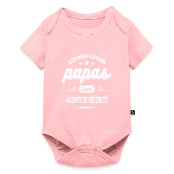 LES MEILLEURS PAPAS SONT AGENTS DE SÉCURITÉ - Body à manches courtes Premium Bébé - rose - Devant
