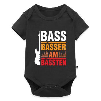 Bass Bassist Musiker Bassgitarre Gitarre - Baby Premium Kurzarmbody - Schwarz - Vorne