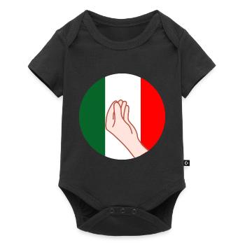 Drôle italien humour hand geste fierté pizza - Body à manches courtes Premium Bébé - noir - Devant
