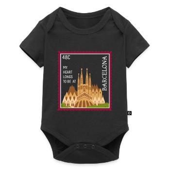 Sagrada Familia Gaudi art église Barca coeur - Body à manches courtes Premium Bébé - noir - Devant