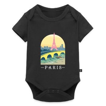 Paris Frankreich Eiffelturm Turm Stadt Reisen Sein - Baby Premium Kurzarmbody - Schwarz - Vorne