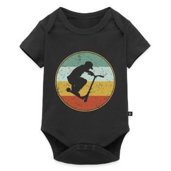 Vintage Stunt Scooter Pedal Scooter Boys Gift - Baby Premium short-sleeve bodysuit - black - Front