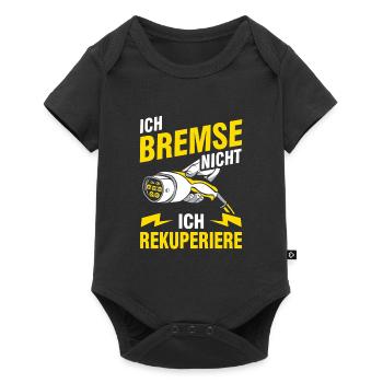 Elektroauto E-Auto Elektrofahrzeug - Baby Premium Kurzarmbody - Schwarz - Vorne