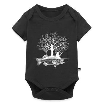 Funny Fishing Fish Angler Fishing Fishing Outfit - Baby Premium short-sleeve bodysuit - black - Front