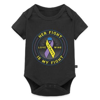 Son combat est ma lutte contre la sensibilisation au cancer de la vessie - Body à manches courtes Premium Bébé - noir - Devant