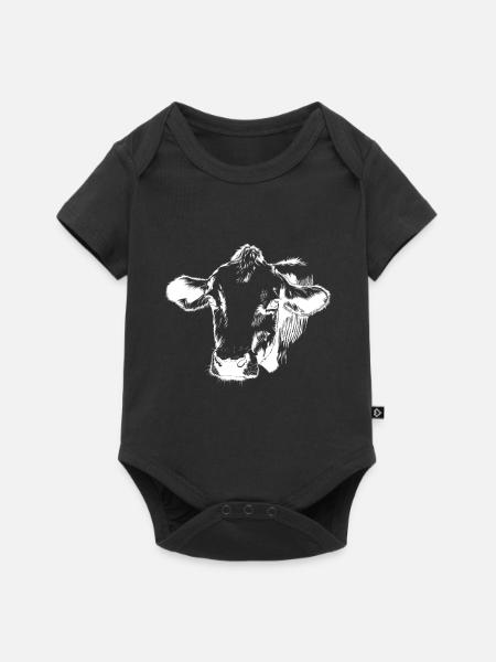 Kuh Kopf - Baby Premium Kurzarmbody - Schwarz