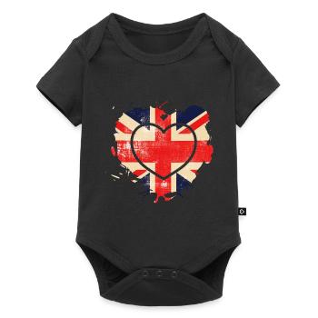 UK Flag - Drapeau Britannique - Body à manches courtes Premium Bébé - noir - Devant