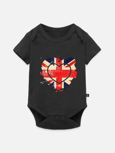 UK Flag - British Flag - Baby Premium short-sleeve bodysuit - black