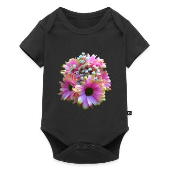 Fleur, Bouquet, fleur rose, fleurs de fleur, fleurs marénies florales - Body à manches courtes Premium Bébé - noir - Devant