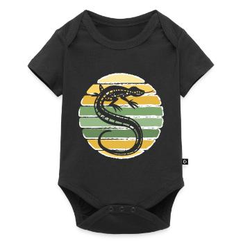Retro Gecko Lézard Vintage Reptile Lézard Lizard - Body à manches courtes Premium Bébé - noir - Devant