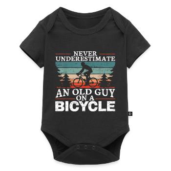Never Underestimate An Old Man On A Bicycle Men - Baby Premium short-sleeve bodysuit - black - Front