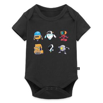 Funny Robot Technology Cute Colorful Robots - Body à manches courtes Premium Bébé - noir - Devant