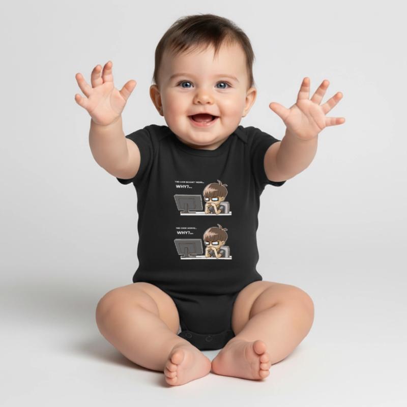 Drôle de code de programmation fonctionne pourquoi Body à manches courtes Premium Bébé