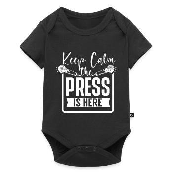 Gardez votre calme, la presse est là Reporter Media - Body à manches courtes Premium Bébé - noir - Devant