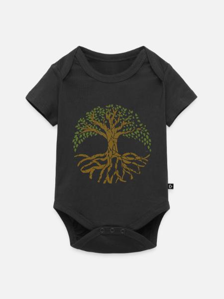 Lebensbaum - Baby Premium Kurzarmbody - Schwarz