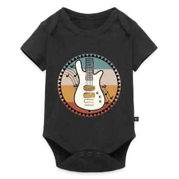 Basse guitare guitare électrique musique - Body à manches courtes Premium Bébé - noir - Devant
