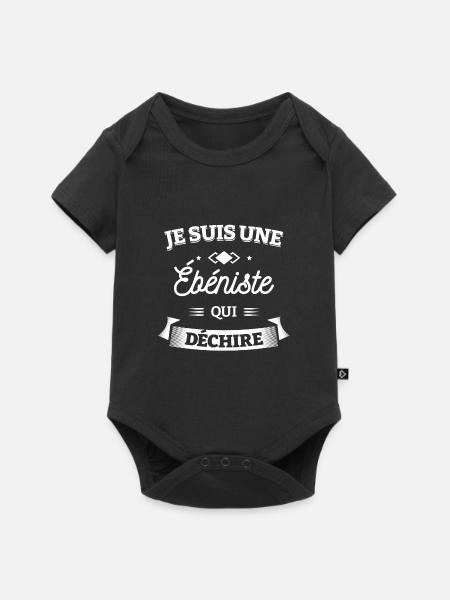 ÉBÉNISTE QUI DÉCHIRE - Body à manches courtes Premium Bébé - noir