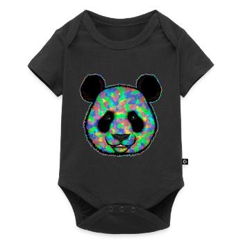 Arc-en-ciel coloré Panda ours Camouflage - Body à manches courtes Premium Bébé - noir - Devant