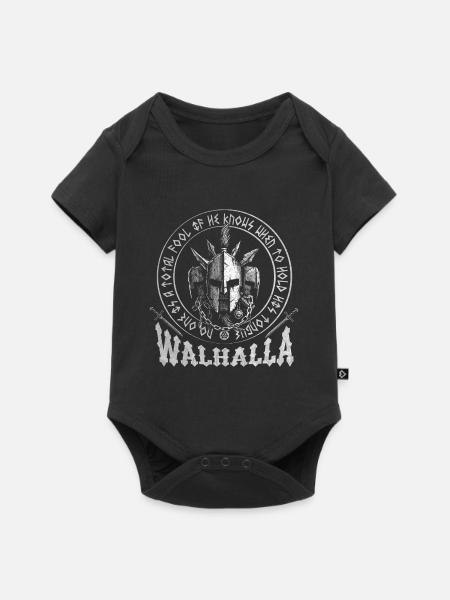 Valhalla Odin Wikinger Motiv - Baby Premium Kurzarmbody - Schwarz