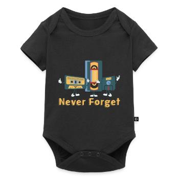 Retro Never Forget Motif - Baby Premium short-sleeve bodysuit - black - Front