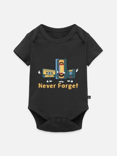 Motif rétro n’oubliez jamais - Premium kortærmet baby-body  - sort