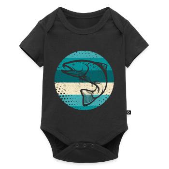 Trout Angler Fishing Fishermen Fishing - Baby Premium short-sleeve bodysuit - black - Front
