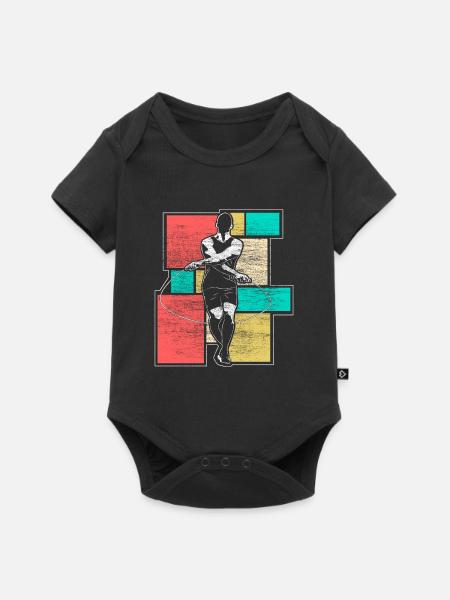 Seilspringen Skipping Geschenkidee - Baby Premium Kurzarmbody - Schwarz