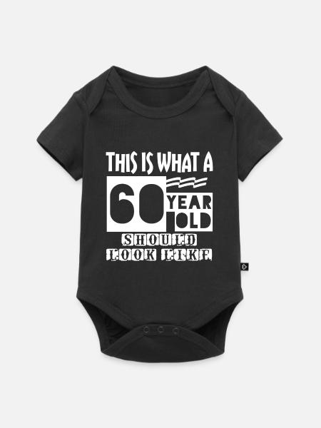 60 Year Old - Baby Premium Kurzarmbody - Schwarz