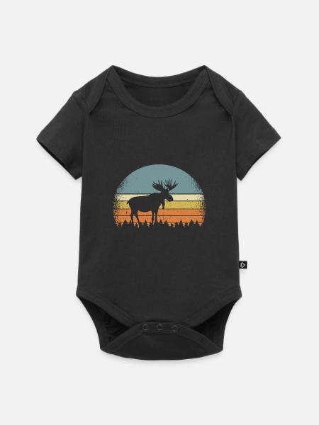 Moose Moose Moose Cow Antlers Gift Idea - Baby Premium short-sleeve bodysuit - black