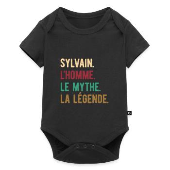 SYLVAIN L'HOMME LE MYTHE LA LÉGENDE - Body à manches courtes Premium Bébé - noir - Devant
