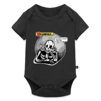 Halloween is coming they said Skelett Horror Comic - Baby Premium Kurzarmbody - Schwarz - Vorne