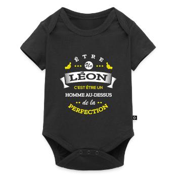 LEON PARFAIT - NOM LEON - Body à manches courtes Premium Bébé - noir - Devant