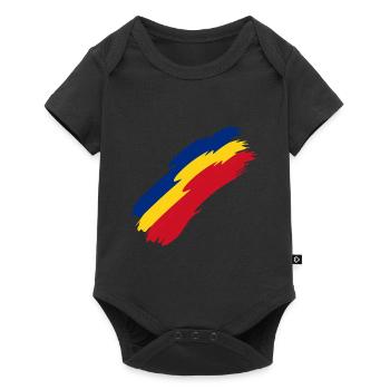 Roumanie drapeau couleurs - Body à manches courtes Premium Bébé - noir - Devant