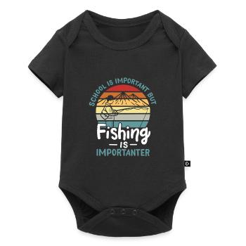 Fishing Fishing Is Importanter - Baby Premium short-sleeve bodysuit - black - Front