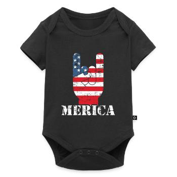 Merica Rock N' Roll Freedom Diversity Rights - Baby Premium short-sleeve bodysuit - black - Front