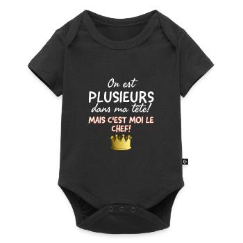 On est plusieurs dans ma tête mais c'est moi le... - Body à manches courtes Premium Bébé - noir - Devant