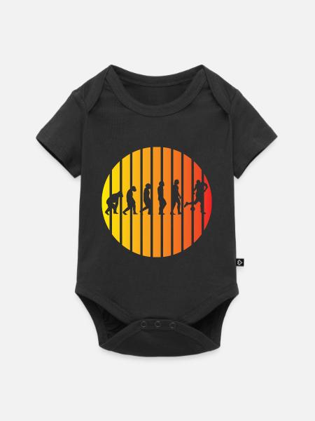 Fußball Fußballtrainerin Evolution Fußballspieler - Baby Premium Kurzarmbody - Schwarz