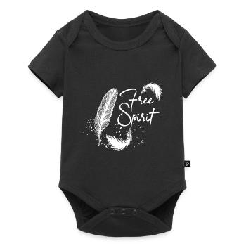 Free Spirit - Feather - Feder - Baby Premium Kurzarmbody - Schwarz - Vorne