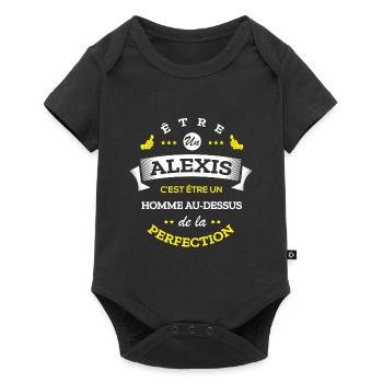 ALEXIS PARFAIT - NOM ALEXIS - Body à manches courtes Premium Bébé - noir - Devant