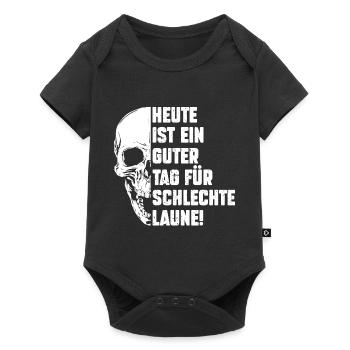 Schlechte Laune Skelett Montag - Baby Premium Kurzarmbody - Schwarz - Vorne