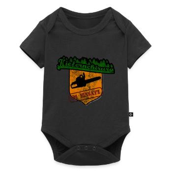 Holzfäller Kettensäge Forst - Baby Premium Kurzarmbody - Schwarz - Vorne