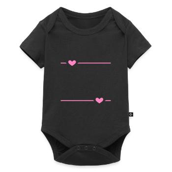 Ornement de stroke de cœur de ligne - Body à manches courtes Premium Bébé - noir - Devant