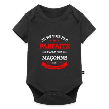 MAÇONNE PARFAITE - Body à manches courtes Premium Bébé - noir - Devant
