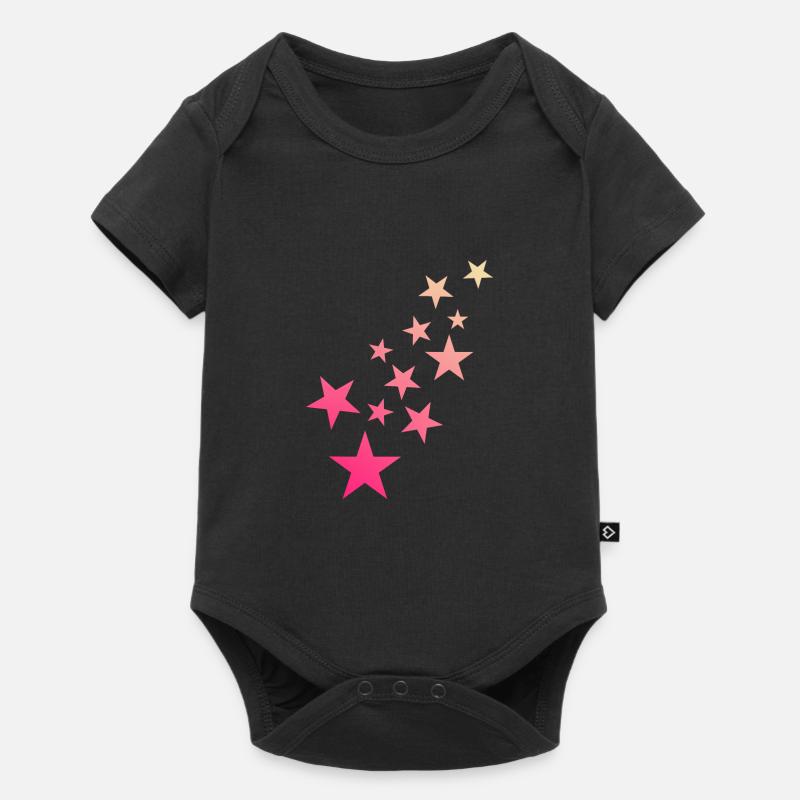 Stern Sternchen Muster Sternenhimmel - Baby Premium Kurzarmbody - Schwarz