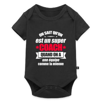 SUPER COACH D'UNE ÉQUIPE FORMIDABLE - Body à manches courtes Premium Bébé - noir - Devant