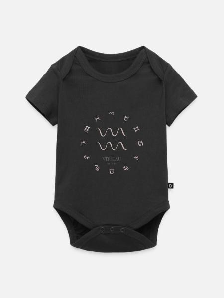 Signe astrologique Verseau - Body à manches courtes Premium Bébé - noir