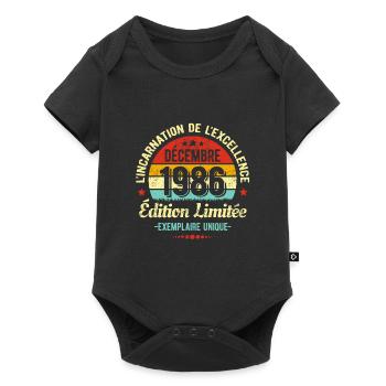 MILLÉSIME DÉCEMBRE 1986 ÉDITION LIMITÉE - Body à manches courtes Premium Bébé - noir - Devant