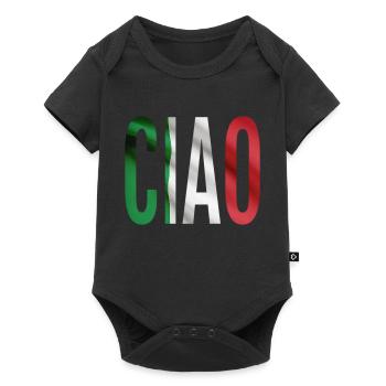 Ciao! Greeting in Italian Flag Colors - Baby Premium short-sleeve bodysuit - black - Front