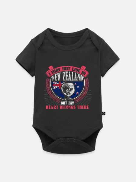 Neuseeland Insel Herkunft - Baby Premium Kurzarmbody - Schwarz