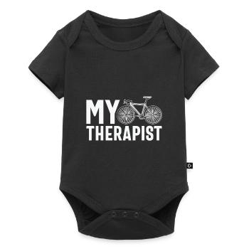Cycling Biker My Therapist - Baby Premium short-sleeve bodysuit - black - Front